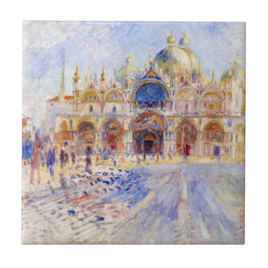 Pierre-Auguste Renoir - Venetië, Piazza San Marco Tegeltje (Voorkant)