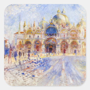 Pierre-Auguste Renoir - Venetië, Piazza San Marco Vierkante Sticker