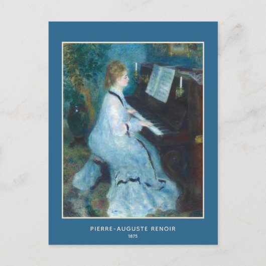 Pierre-Auguste Renoir, Vrouw aan de Piano Briefkaart (Voorkant)