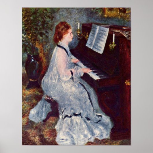 Pierre-Auguste Renoir - Vrouw aan de Piano Poster (Voorkant)