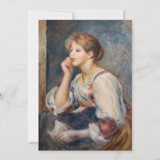 Pierre-Auguste Renoir - Vrouw met een brief Bedankkaart (Voorkant)
