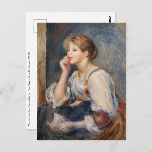 Pierre-Auguste Renoir - Vrouw met een brief Briefkaart (Voorkant / Achterkant)