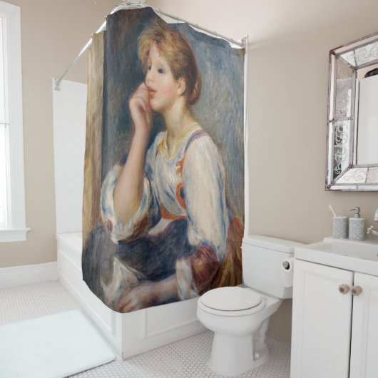 Pierre-Auguste Renoir - Vrouw met een brief Douchegordijn (In situ)