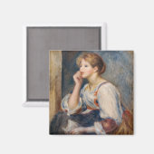 Pierre-Auguste Renoir - Vrouw met een brief Magneet (Voorkant / Achterkant)