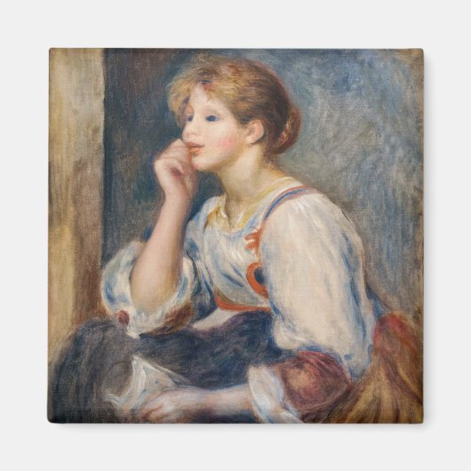 Pierre-Auguste Renoir - Vrouw met een brief Magneet (Voorkant)