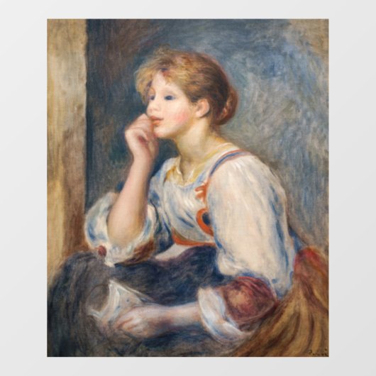 Pierre-Auguste Renoir - Vrouw met een brief Raamsticker (Vel)