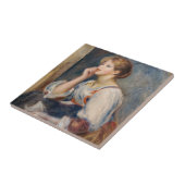 Pierre-Auguste Renoir - Vrouw met een brief Tegeltje (Zijkant)