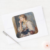 Pierre-Auguste Renoir - Vrouw met een brief Vierkante Sticker (Envelop)