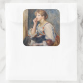 Pierre-Auguste Renoir - Vrouw met een brief Vierkante Sticker (Tas)