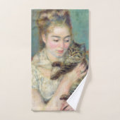 Pierre-Auguste Renoir - Vrouw met een kat Bad Handdoek (Handdoek)