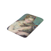 Pierre-Auguste Renoir - Vrouw met een kat Badmat (Gekanteld)