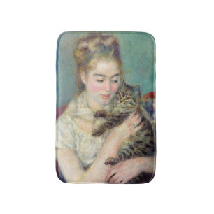 Pierre-Auguste Renoir - Vrouw met een kat Badmat