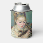 Pierre-Auguste Renoir - Vrouw met een kat Blikjeskoeler (Blikje Achterkant)
