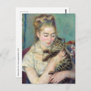 Pierre-Auguste Renoir - Vrouw met een kat Briefkaart