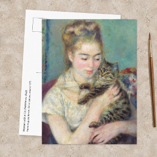 Pierre-Auguste Renoir - Vrouw met een kat Briefkaart