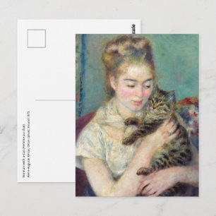 Pierre-Auguste Renoir - Vrouw met een kat Briefkaart