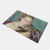 Pierre-Auguste Renoir - Vrouw met een kat Deurmat (Schuin)