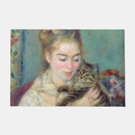 Pierre-Auguste Renoir - Vrouw met een kat Deurmat (Voorkant)