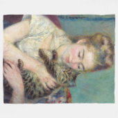 Pierre-Auguste Renoir - Vrouw met een kat Fleece Deken (Voorkant (Horizontaal))