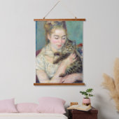 Pierre-Auguste Renoir - Vrouw met een kat Hangend Wandkleed (Slaapkamer)