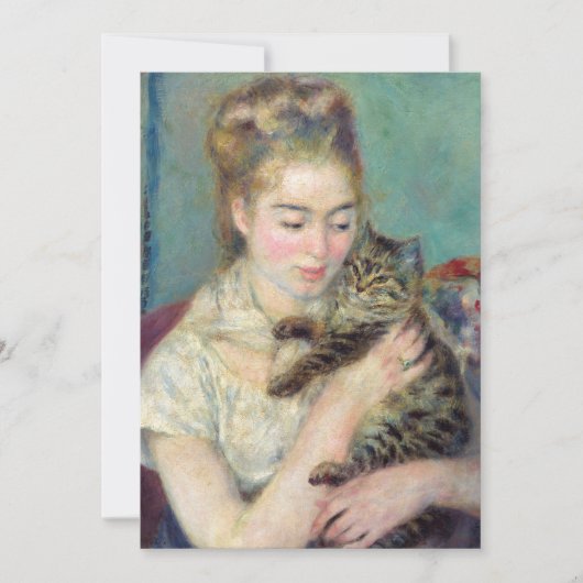 Pierre-Auguste Renoir - Vrouw met een kat Kaart (Voorkant)