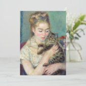 Pierre-Auguste Renoir - Vrouw met een kat Kaart (Staand voorkant)