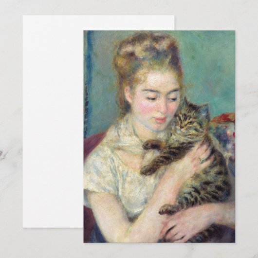 Pierre-Auguste Renoir - Vrouw met een kat Kaart (Voorkant / Achterkant)