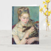 Pierre-Auguste Renoir - Vrouw met een kat Kaart (Gele Bloem)