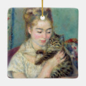 Pierre-Auguste Renoir - Vrouw met een kat Keramisch Ornament (Achterkant)