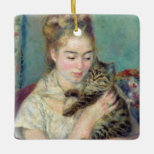 Pierre-Auguste Renoir - Vrouw met een kat Keramisch Ornament