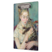Pierre-Auguste Renoir - Vrouw met een kat Klembord (Links)