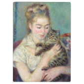 Pierre-Auguste Renoir - Vrouw met een kat Klembord (Achterkant)