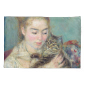 Pierre-Auguste Renoir - Vrouw met een kat Kussensloop (Achterkant)
