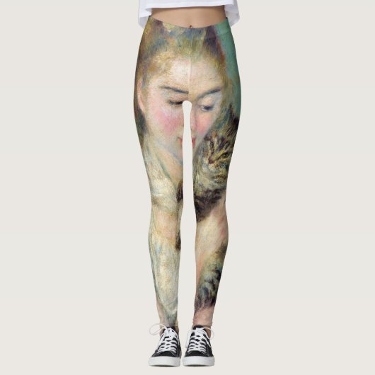 Pierre-Auguste Renoir - Vrouw met een kat Leggings (Voorkant)