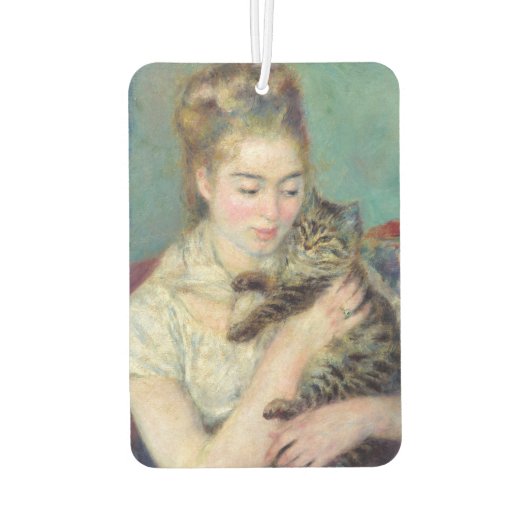 Pierre-Auguste Renoir - Vrouw met een kat Luchtverfrisser (Achterkant)