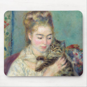 Pierre-Auguste Renoir - Vrouw met een kat Muismat
