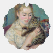 Pierre-Auguste Renoir - Vrouw met een kat Ornament Kaart (Achterkant)
