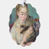 Pierre-Auguste Renoir - Vrouw met een kat Ornament Kaart (Links)