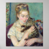 Pierre-Auguste Renoir - Vrouw met een kat Poster (Voorkant)
