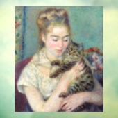 Pierre-Auguste Renoir - Vrouw met een kat Raamsticker (Vel 3)