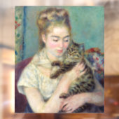 Pierre-Auguste Renoir - Vrouw met een kat Raamsticker (Vel 2)