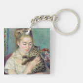 Pierre-Auguste Renoir - Vrouw met een kat Sleutelhanger (Achterkant)
