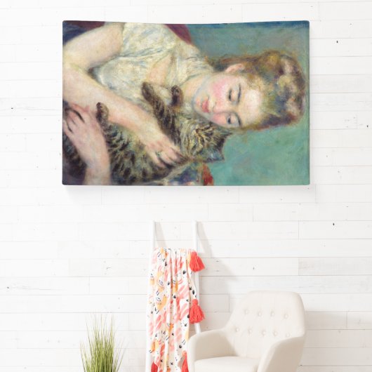 Pierre-Auguste Renoir - Vrouw met een kat Spandoek (Insitu)