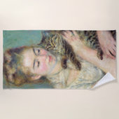 Pierre-Auguste Renoir - Vrouw met een kat Strandlaken (Voorkant)