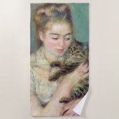 Pierre-Auguste Renoir - Vrouw met een kat Strandlaken (Voorkant)