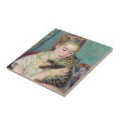 Pierre-Auguste Renoir - Vrouw met een kat Tegeltje (Zijkant)