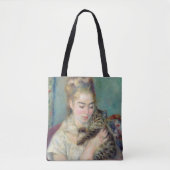 Pierre-Auguste Renoir - Vrouw met een kat Tote Bag (Voorkant)