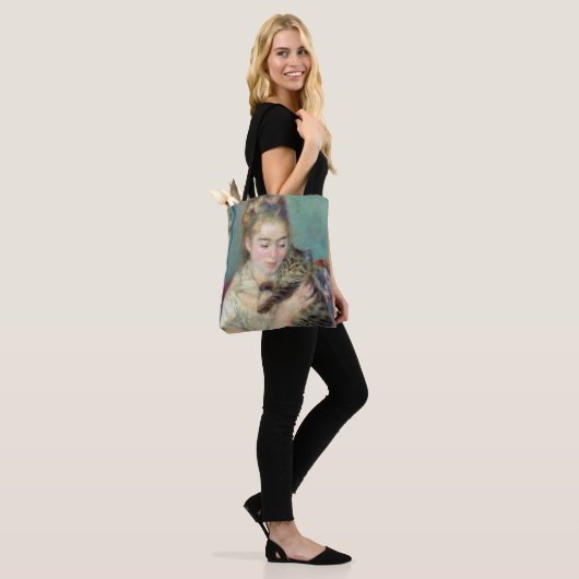 Pierre-Auguste Renoir - Vrouw met een kat Tote Bag (Op model)