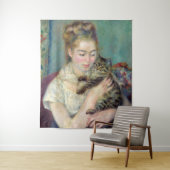 Pierre-Auguste Renoir - Vrouw met een kat Wandkleed (In situ)