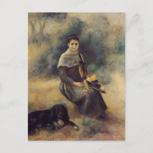 Pierre-Auguste Renoir-Young Girl met een hond Briefkaart